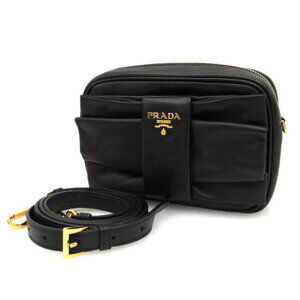 Prada black nappa leather Fiocco bow crossbody camera bag
